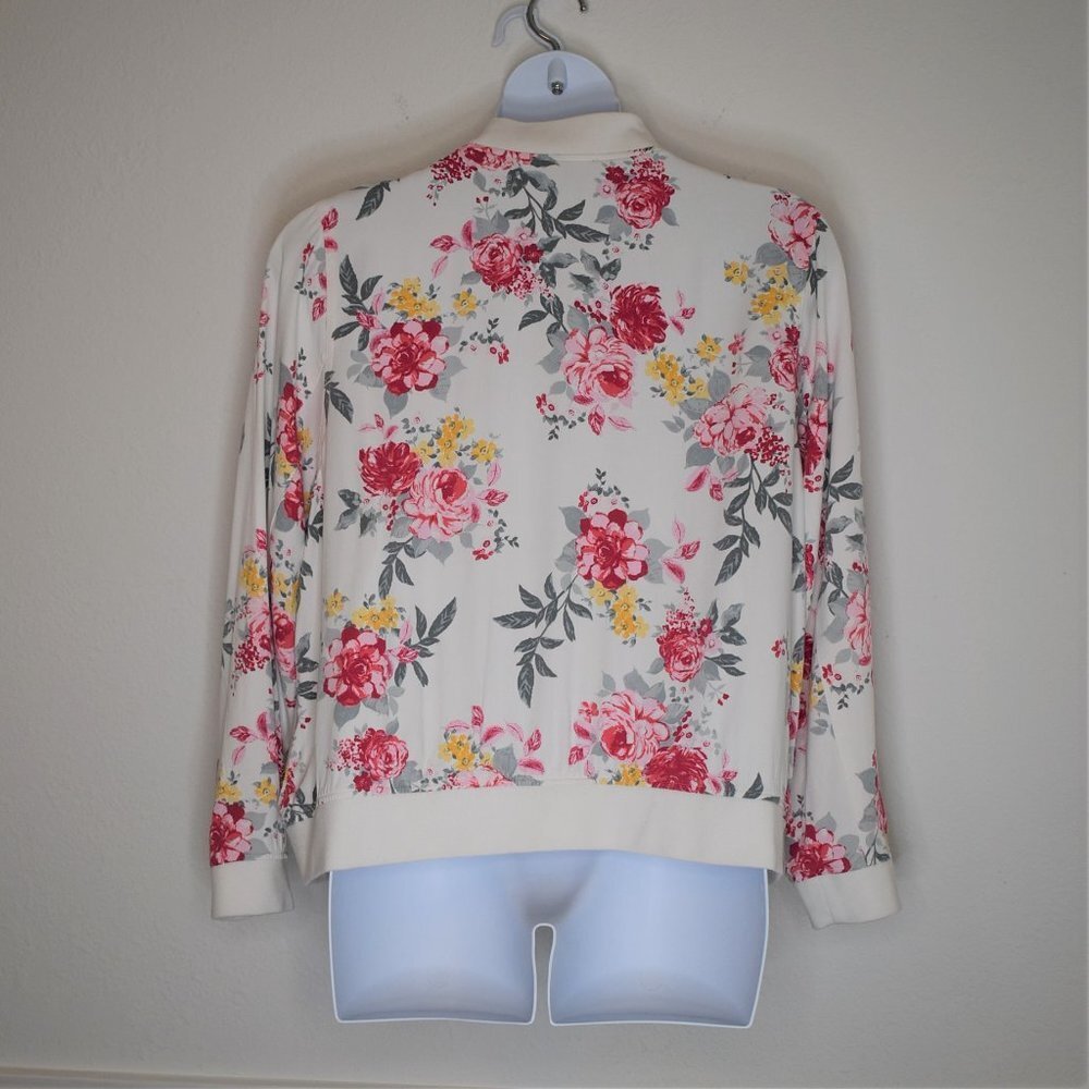 Torrid Floral Bomber Jacket Sz 3 Plus Size Zip Up Retro 80s Grandmacore - Picture 7 of 16